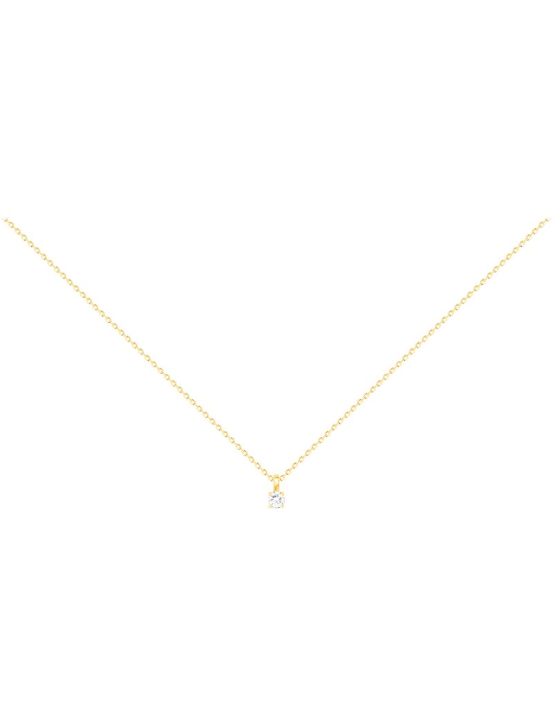 COLLIER PLAQUE OR - ZIRCONIA