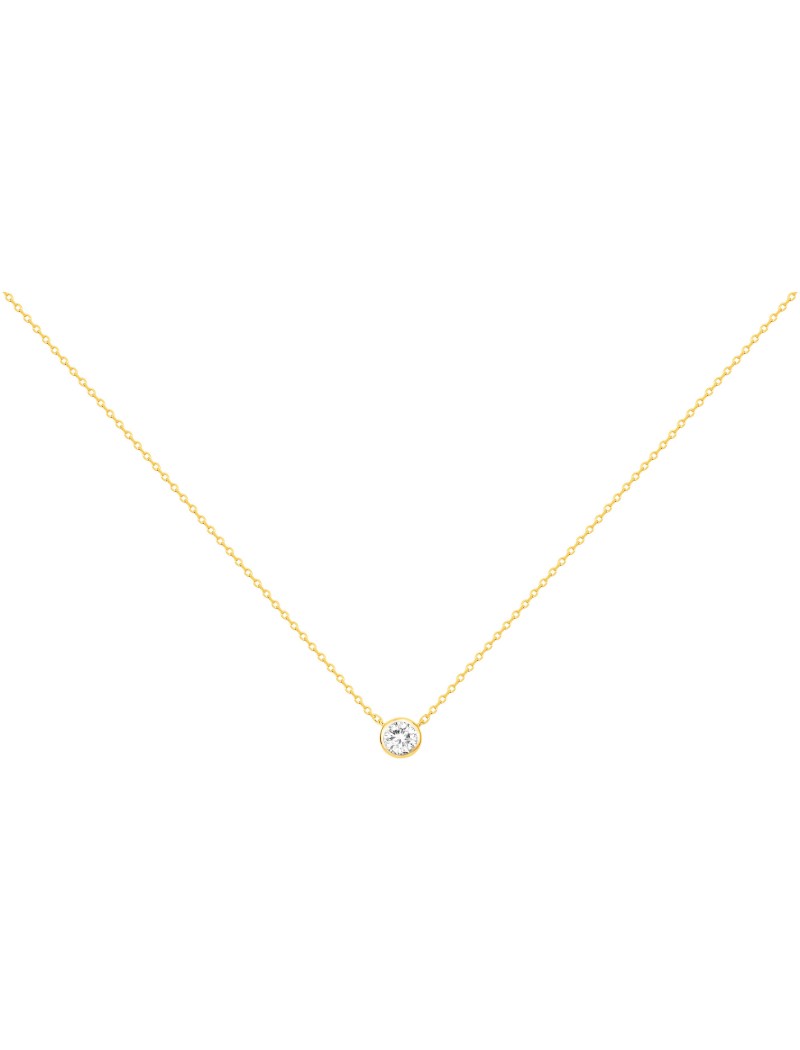 COLLIER PLAQUE OR - ZIRCONIA