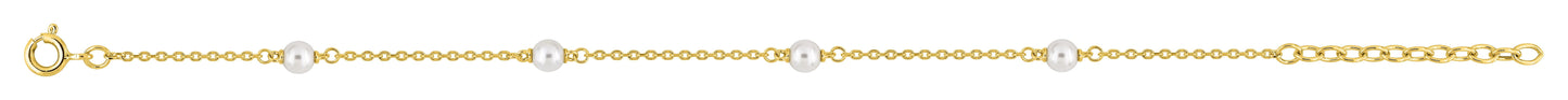 BRACELET Plaqué or - PERLE SYNTHETIQUE - 16+3 CM