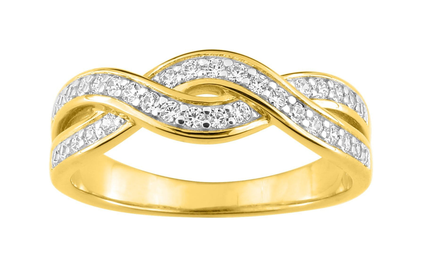 BAGUE Plaqué or - BICOLor - ZIRCONIA