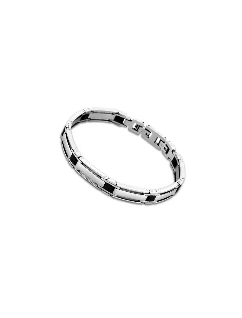 BRACELET HOMME STYLE LOTUS EN ACIER NOIR , HOMME