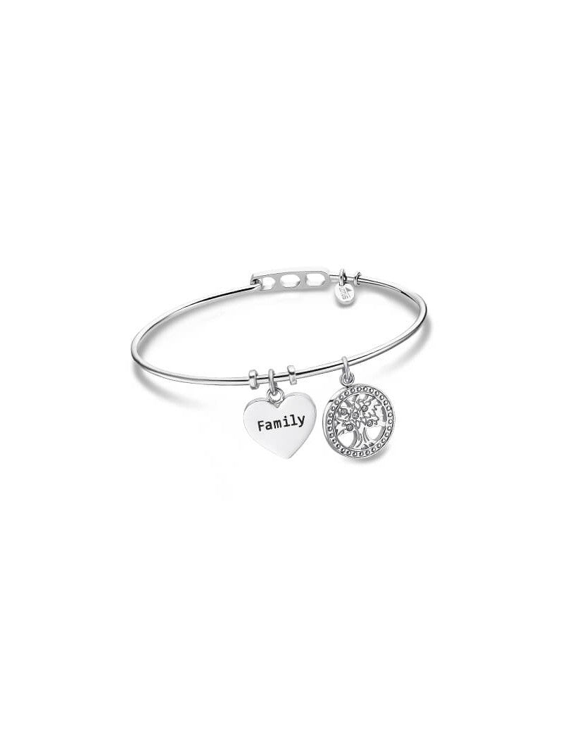 BRACELET COEUR STYLE LOTUS ACIER INOXYDABLE L, FEMME