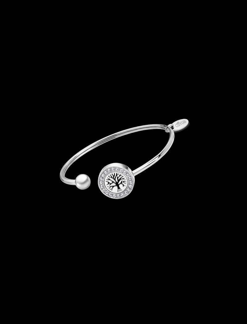 BRACELET ARBRE DE VIE STYLE LOTUS ACIER, FEMME