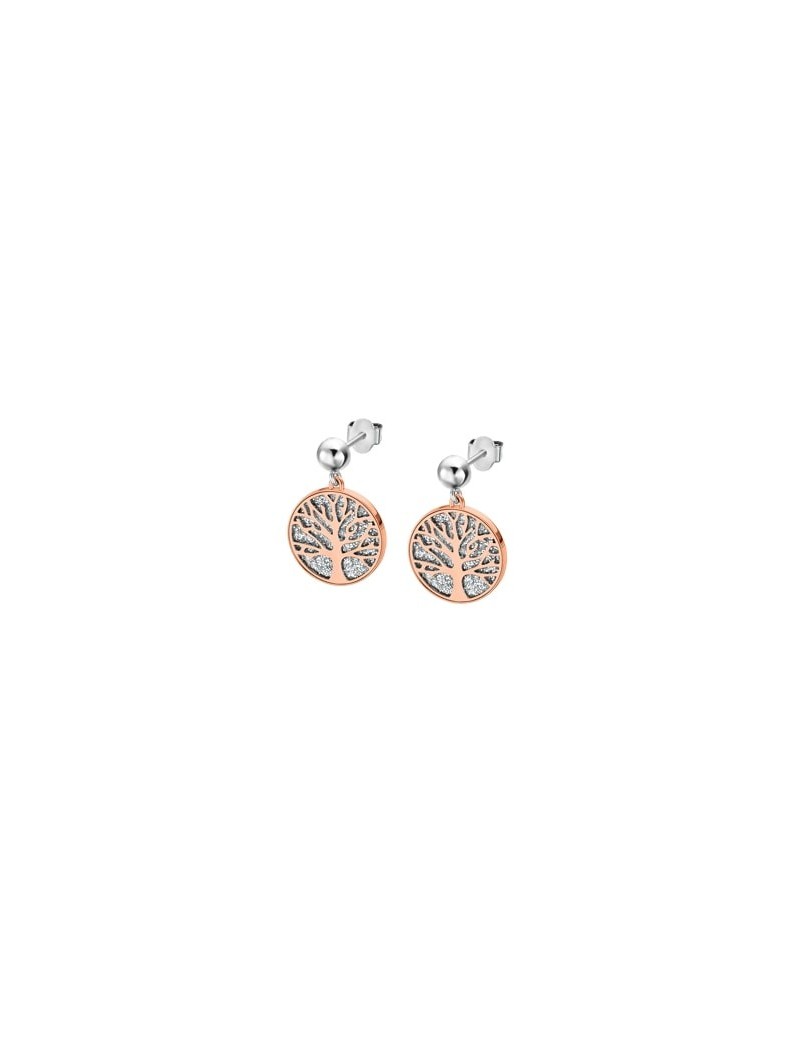 BOUCLES D'OREILLES STYLE LOTUS ACIER, FEMME