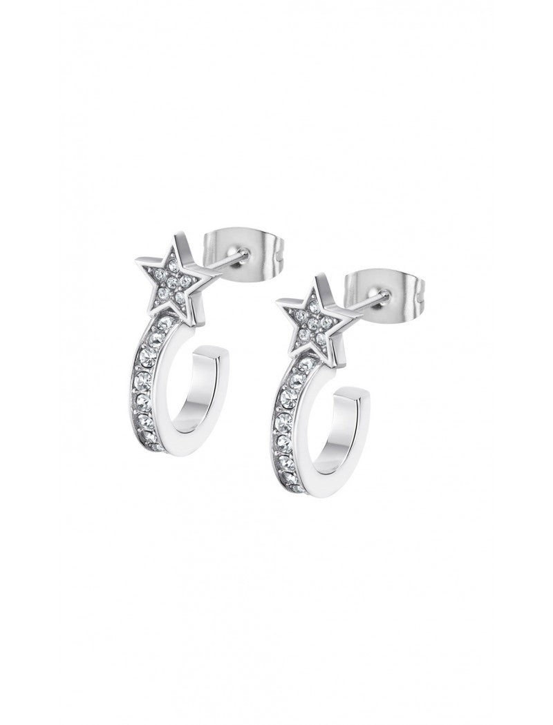 BOUCLES D'OREILLES FEMME URBAINE STYLE LOTUS ACIER INOXYDABLE L, FEMME