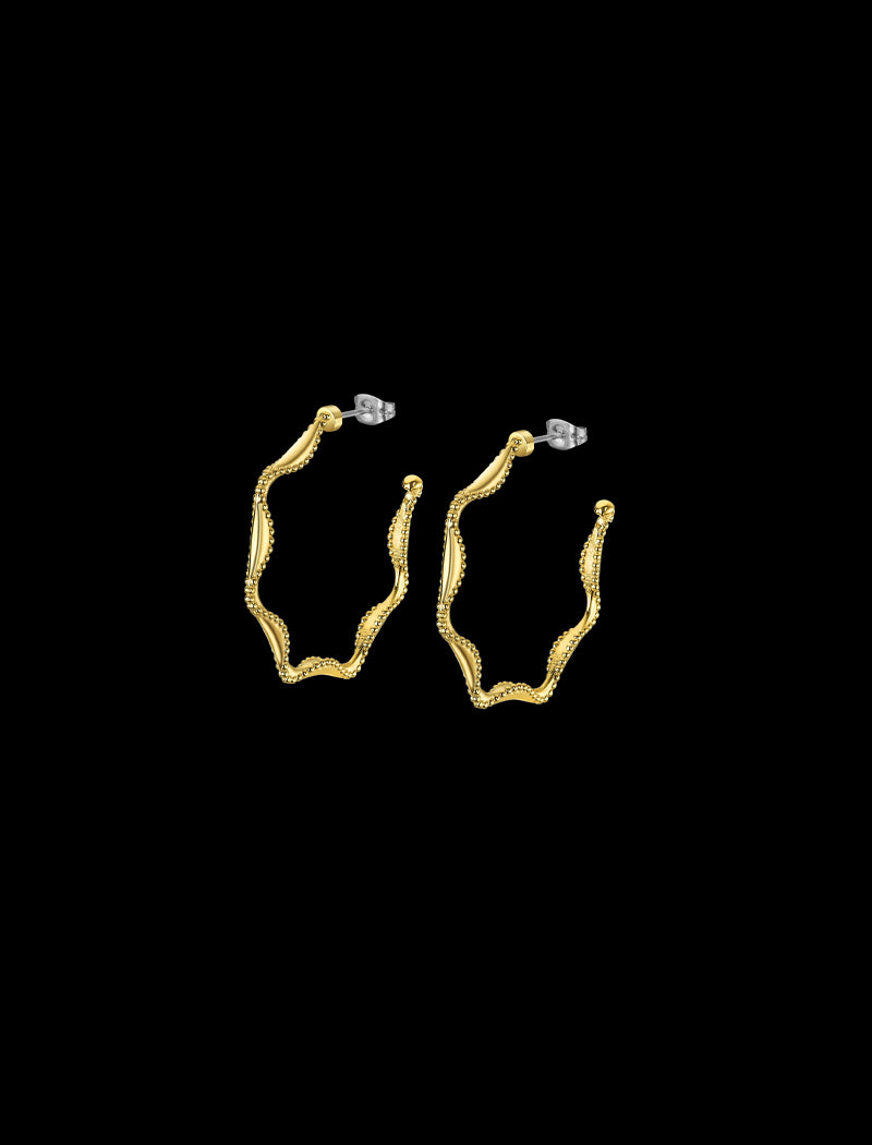 BOUCLES-DOREILLES LOTUS STYLE ACIER INOXYDABLE, FEMME