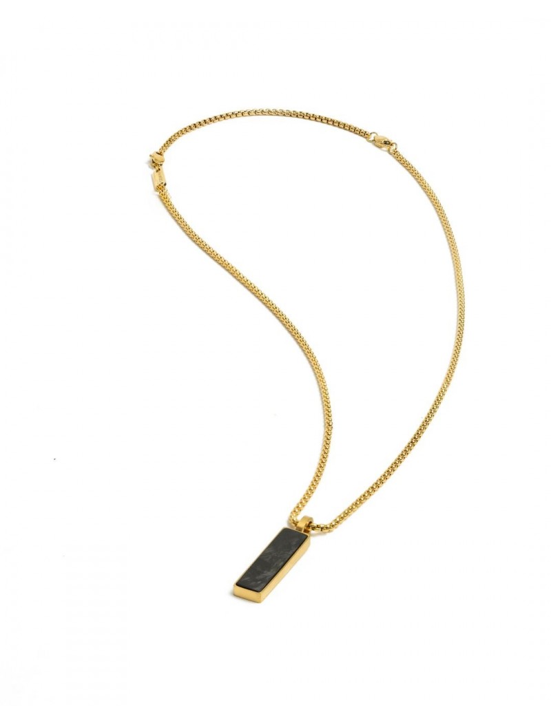 COLLIER GEMINI - ACIER JAUNE - 45+10 CM