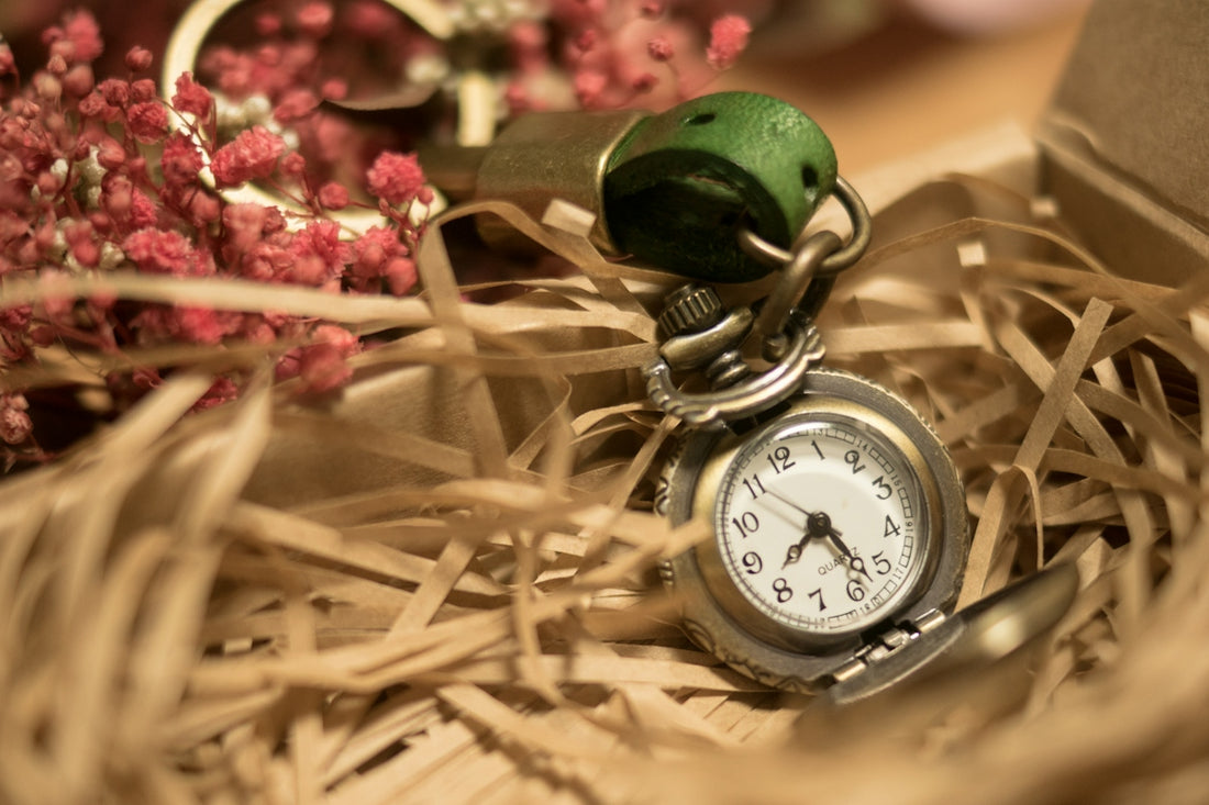 a small pocket watch sitting in a box