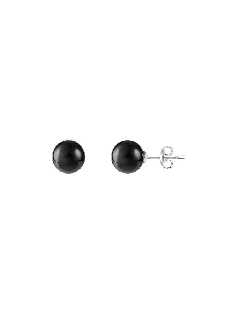 BOUCLES D'OREILLES ARGENT - CERAMQIUE NOIRE