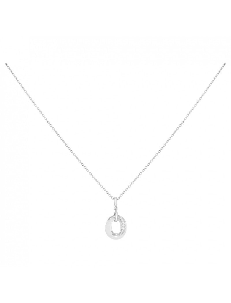 COLLIER ARGENT - CERAMQIUE BLANCHE - ZIRCONIA