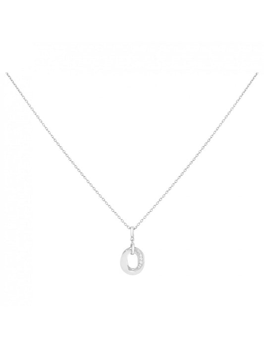 COLLIER ARGENT - CERAMQIUE BLANCHE - ZIRCONIA