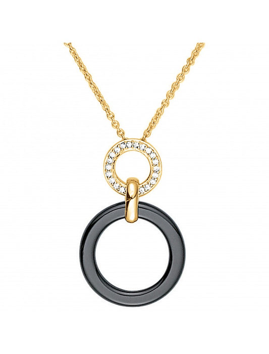 COLLIER PLAQUE - CERAMQIUE NOIRE - ZIRCONIA