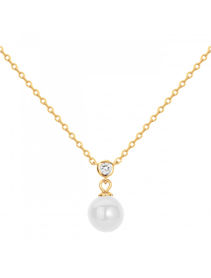 COLLIER PLAQUE - CERAMQIUE BLANCHE - ZIRCONIA