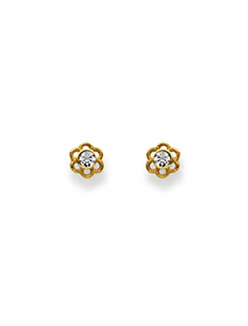 Clous d'oreilles Fleur Or 18 carats