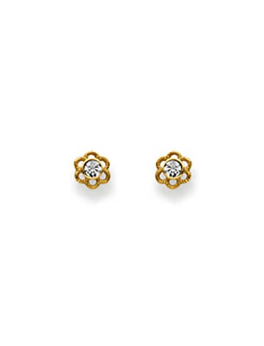 Clous d'oreilles Fleur Or 18 carats