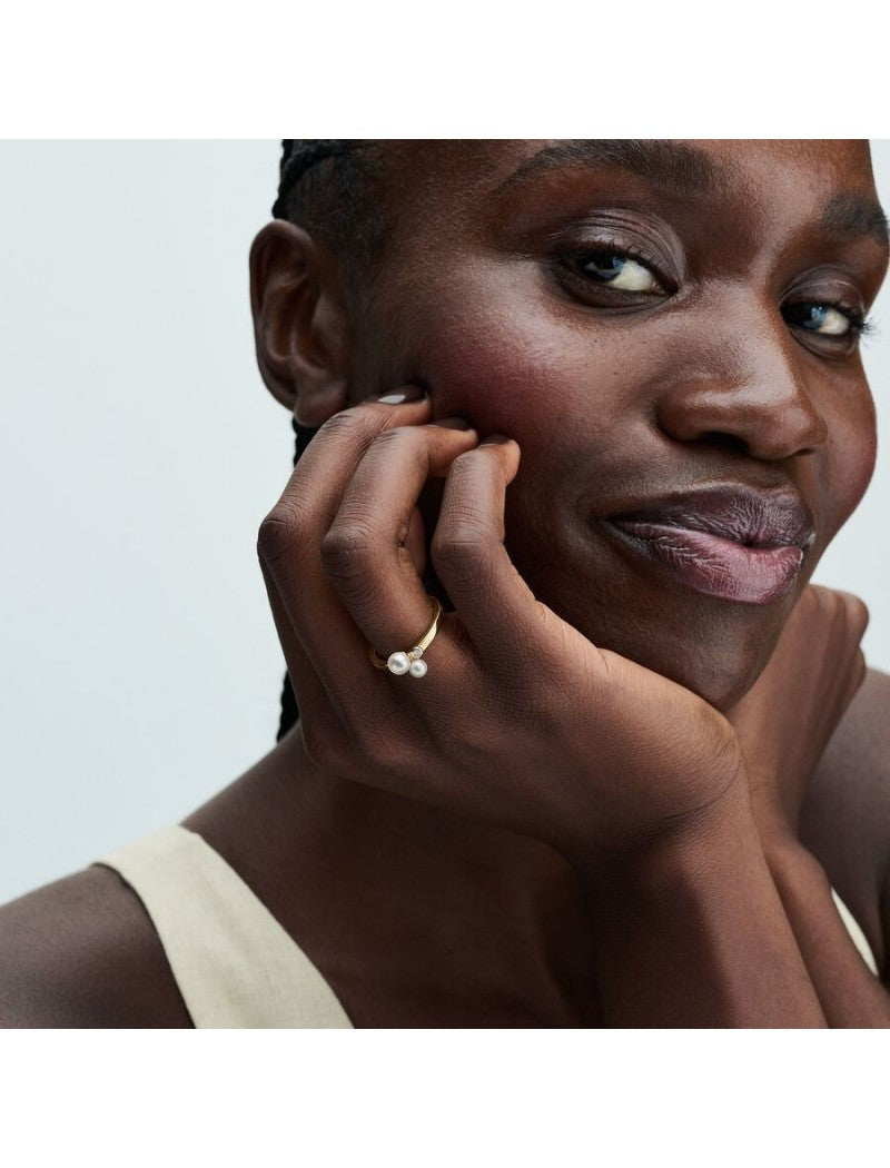 Mélange de métaux unique plaqué or Pierre mélangée Blanc