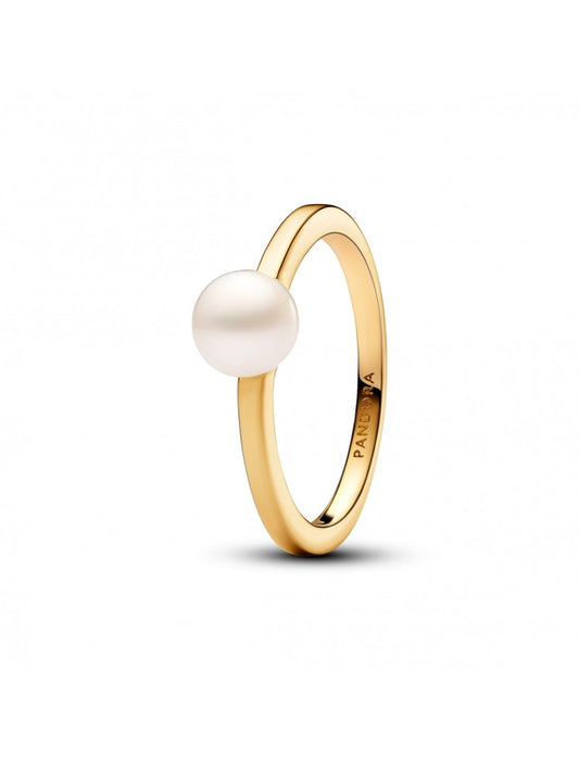 Mélange de métaux unique plaqué or Perle de culture d'eau douce traitée Blanc