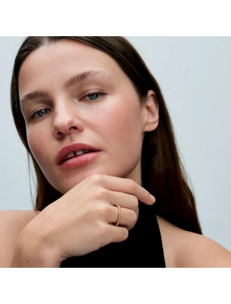 Mélange de métaux unique plaqué or Zircone Cubique Transparent