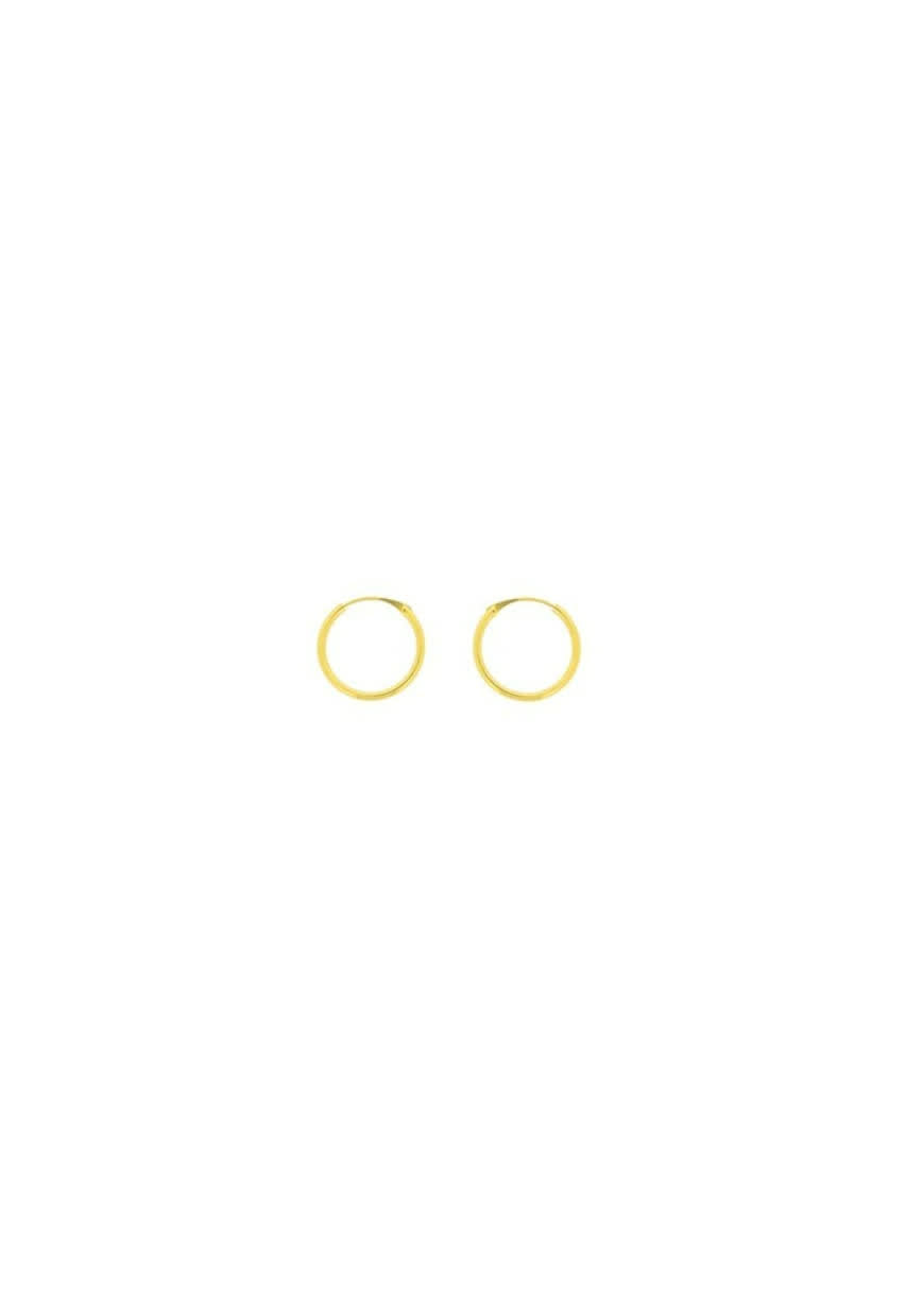 Créoles femme or jaune 9kt anneau fin poli 17mm