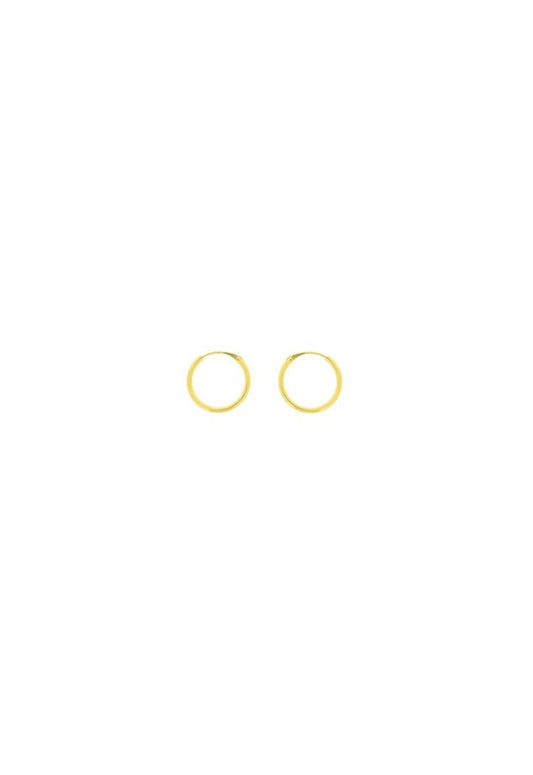 Créoles femme or jaune 9kt anneau fin poli 17mm