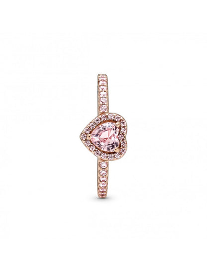 Bague cœur surélevé scintillante