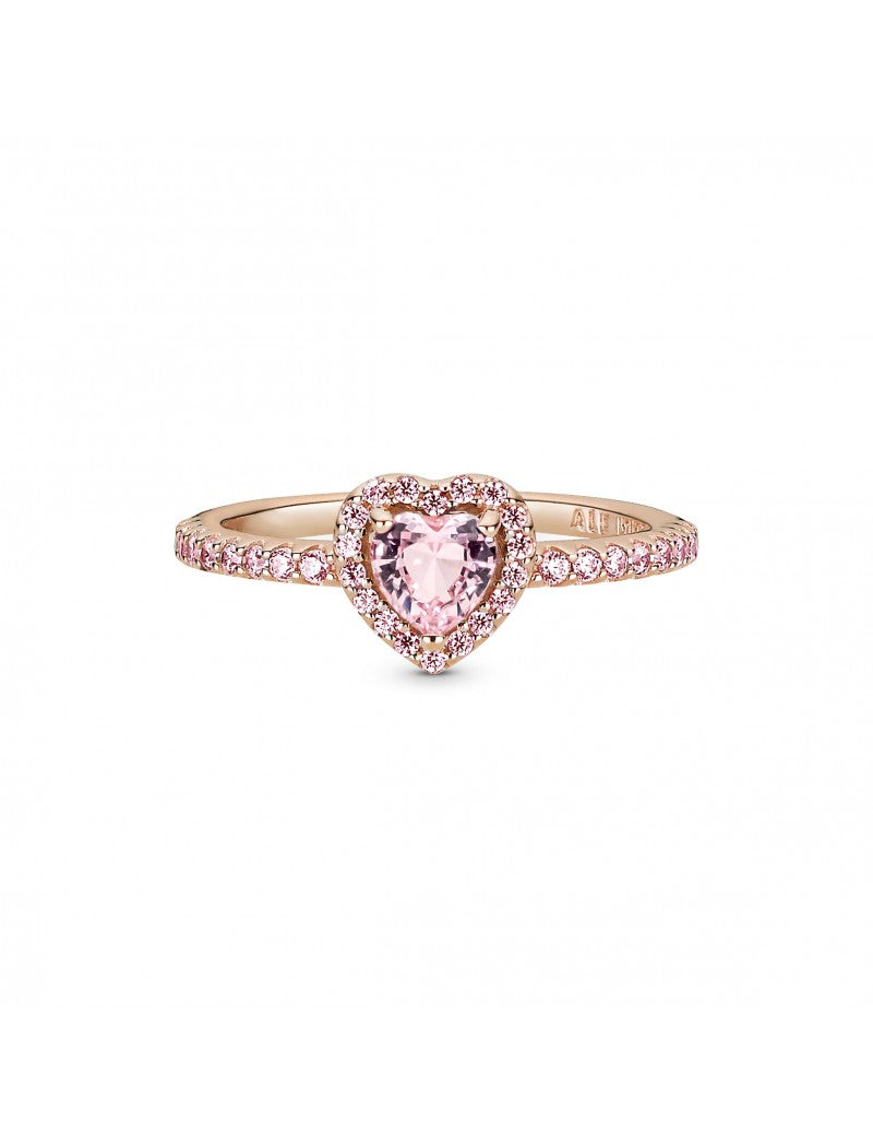 Bague cœur surélevé scintillante