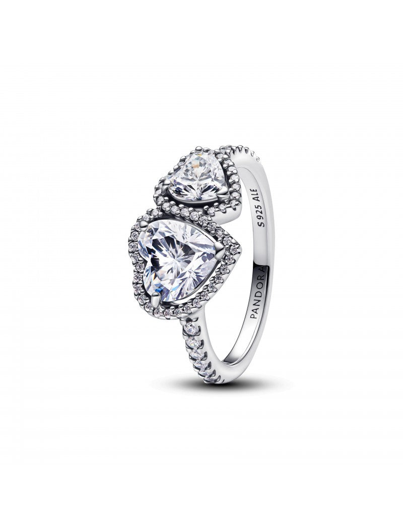 Bague Halo Coeurs Étincelants