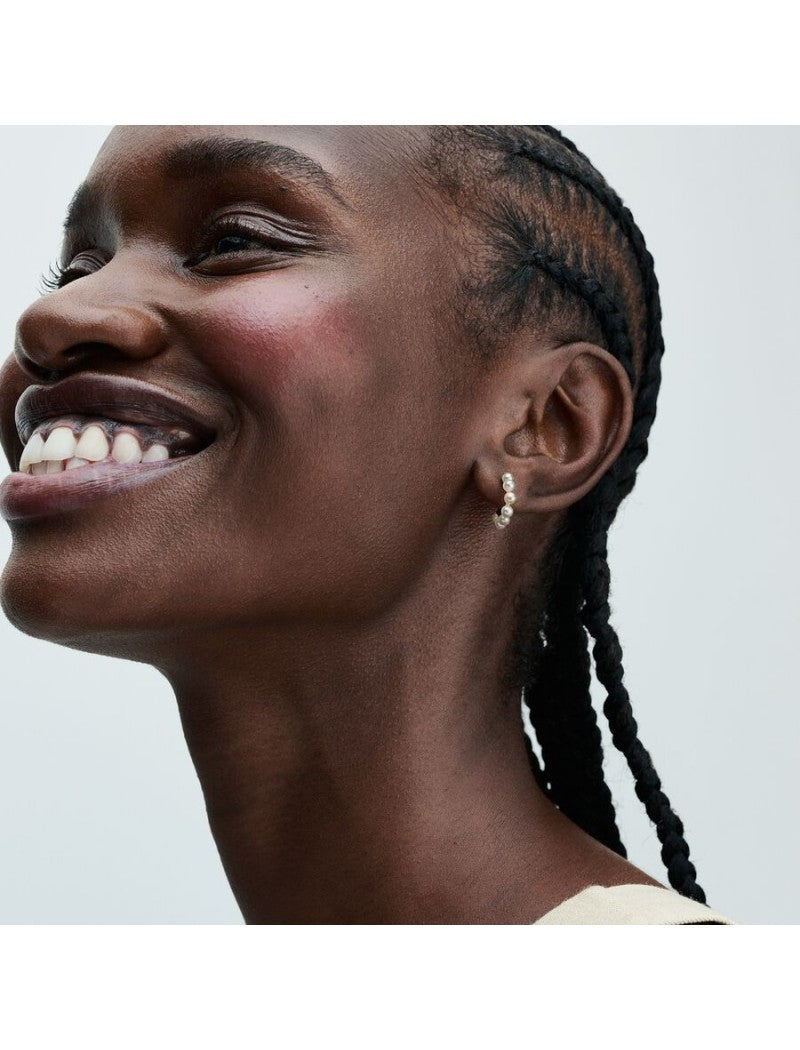 Mélange de métaux unique plaqué or Perle de culture d'eau douce traitée Blanc