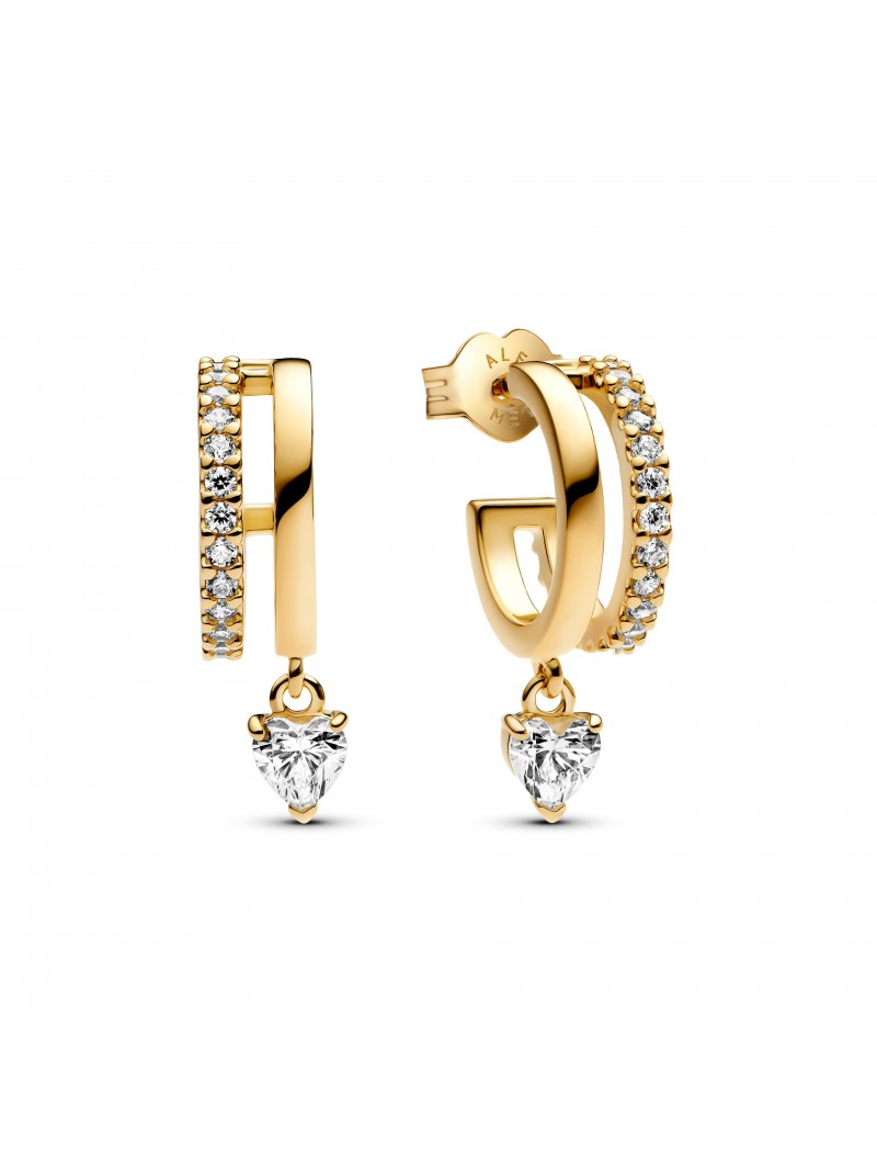 Boucles d'oreilles créoles pendantes en forme de cœur