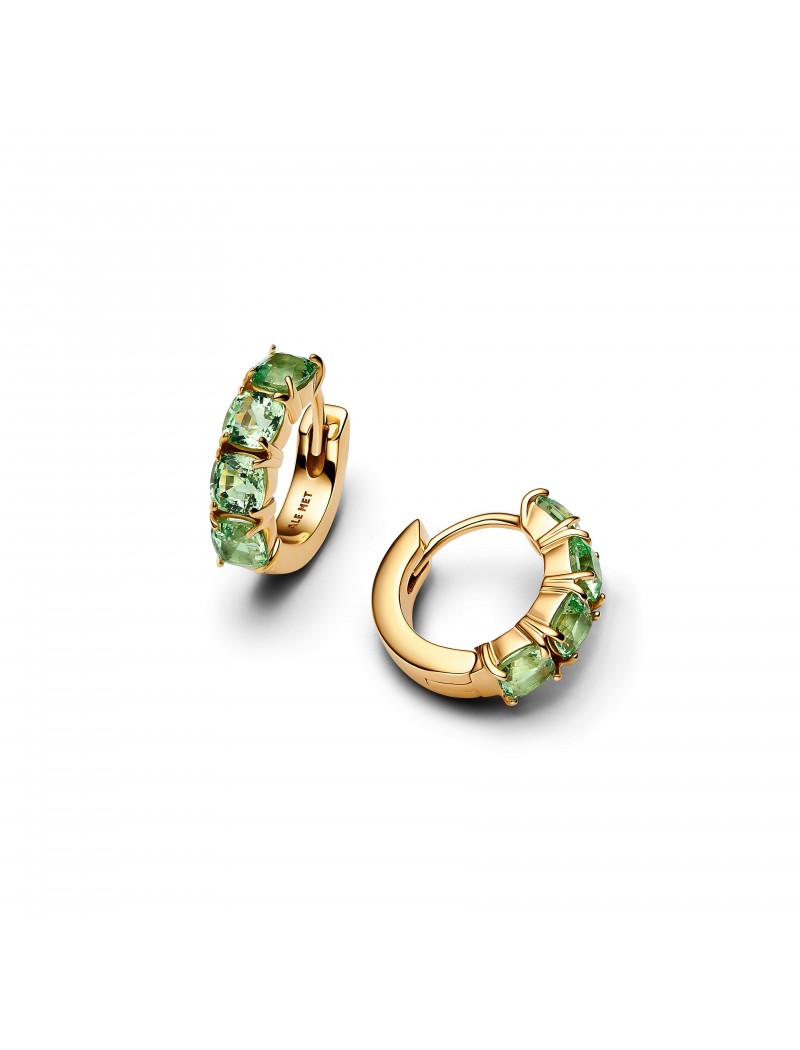 Boucles d'oreilles créoles vertes