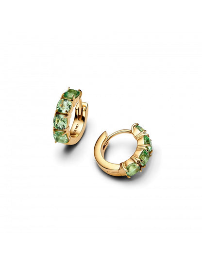 Boucles d'oreilles créoles vertes