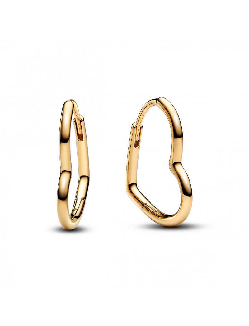 Boucles d'oreilles créoles asymétriques en forme de cœur