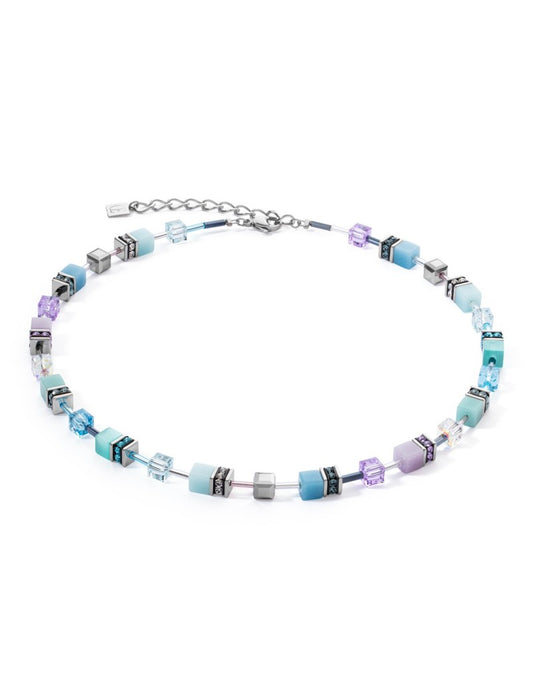 Collier lilas aqua