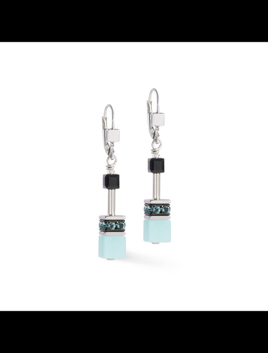 Boucles d'oreilles noir et bleu