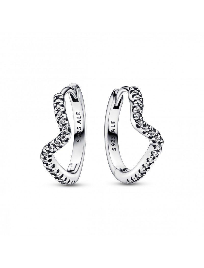 Boucles d'oreilles créoles vague scintillante