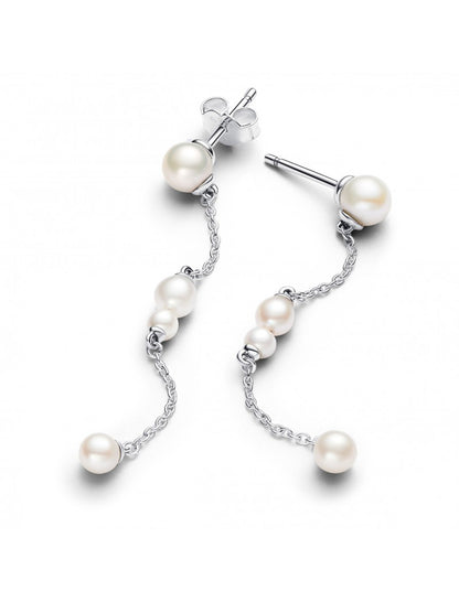 Argent 925/1000 Perle de culture d'eau douce traitée Blanc