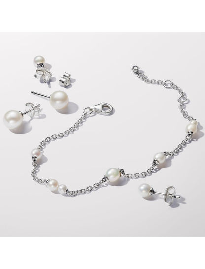 Argent 925/1000 Perle de culture d'eau douce traitée Blanc