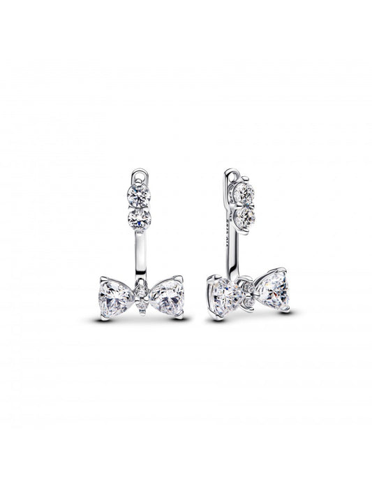 Boucles d'oreilles en argent sterling avec zircons cubiques transparents et boucles d'oreilles amovibles
