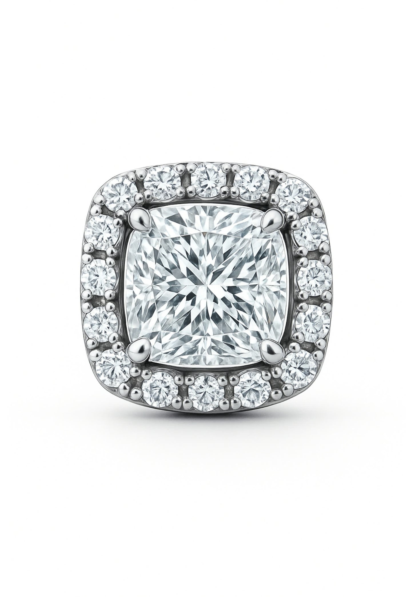 Boucles d'oreilles à tige Halo carré