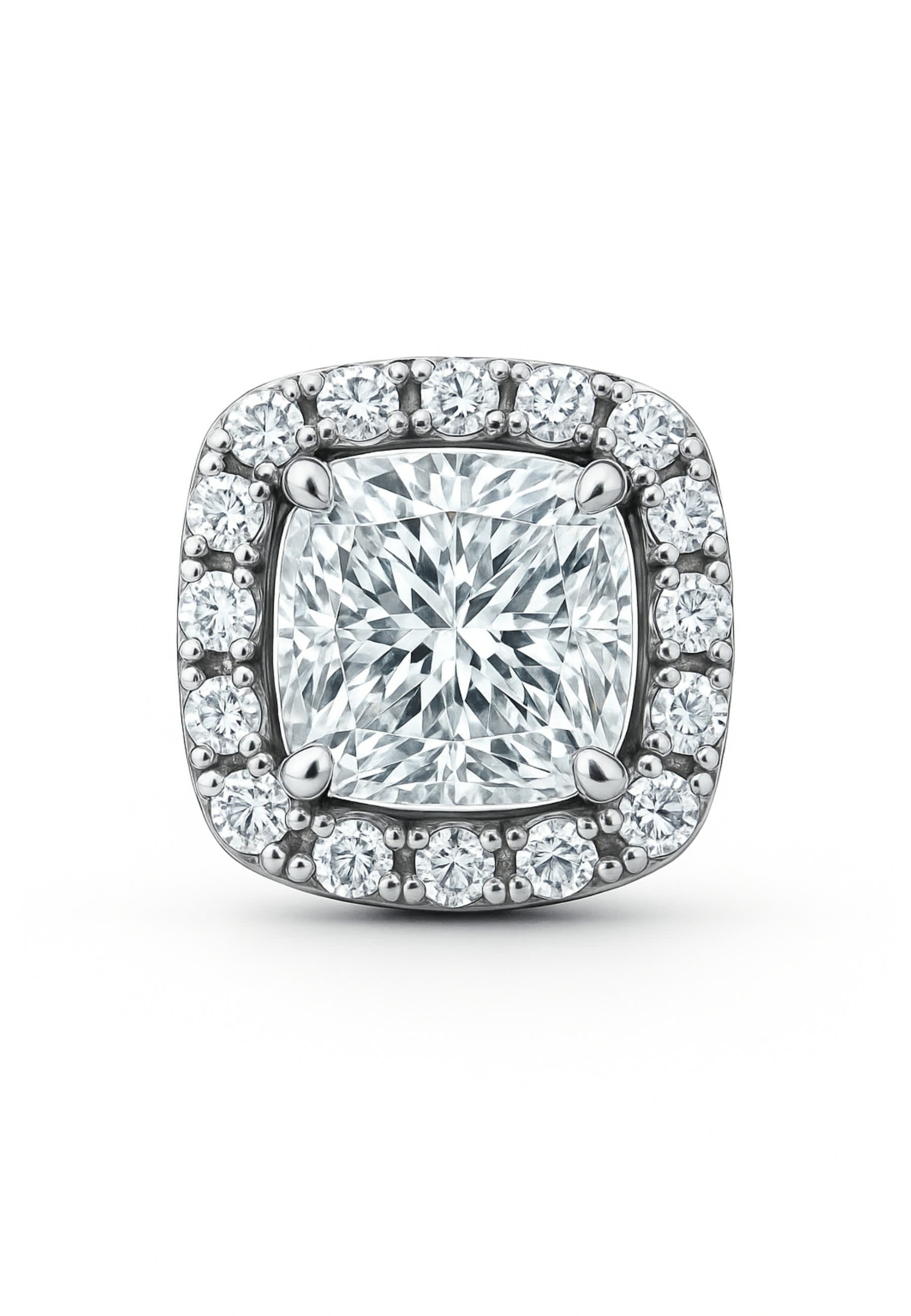 Boucles d'oreilles à tige Halo carré