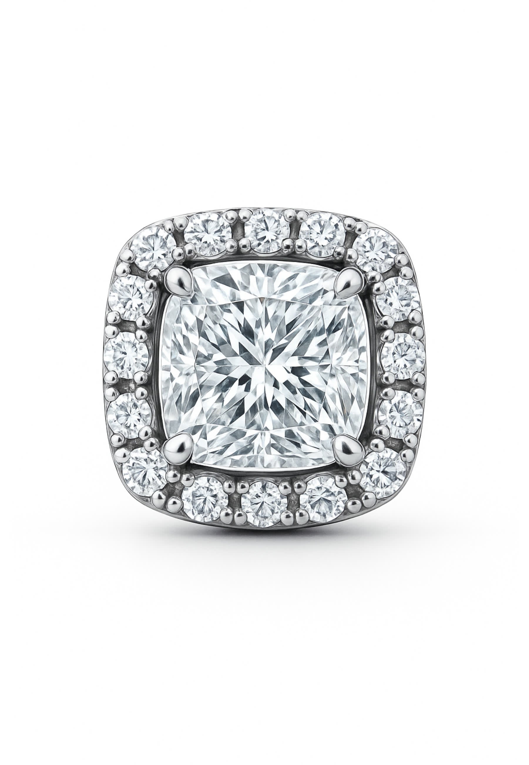 Boucles d'oreilles à tige Halo carré