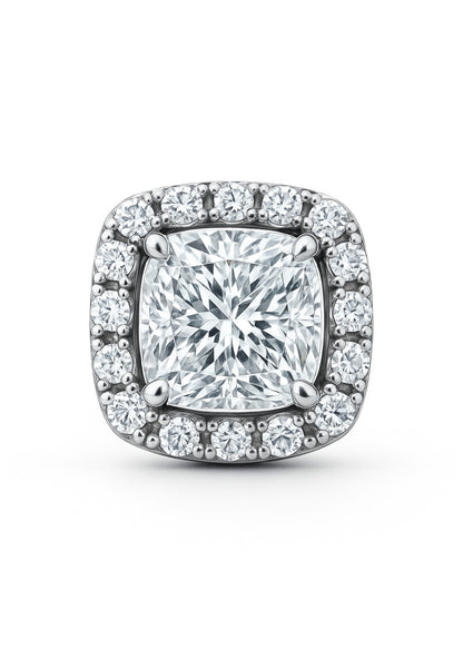 Boucles d'oreilles à tige Halo carré