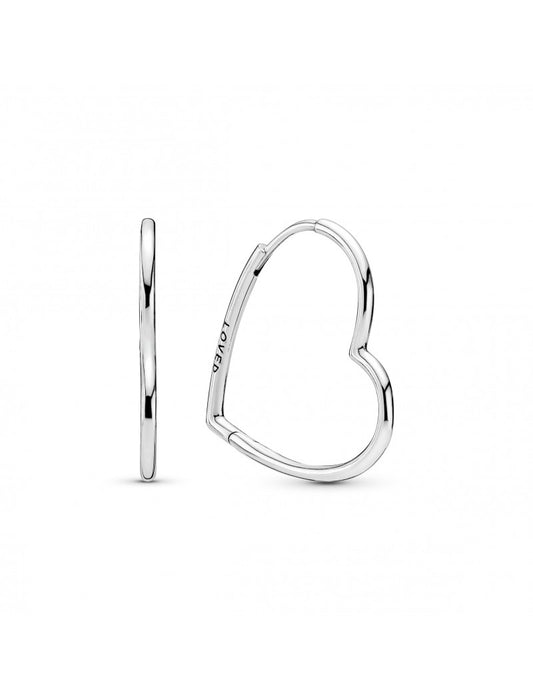 Boucles d'oreilles créoles asymétriques en forme de cœur