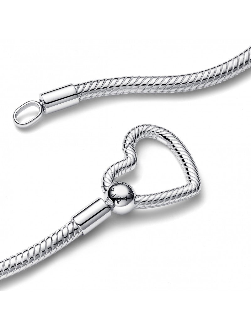 Collier chaîne serpent à fermeture cœur