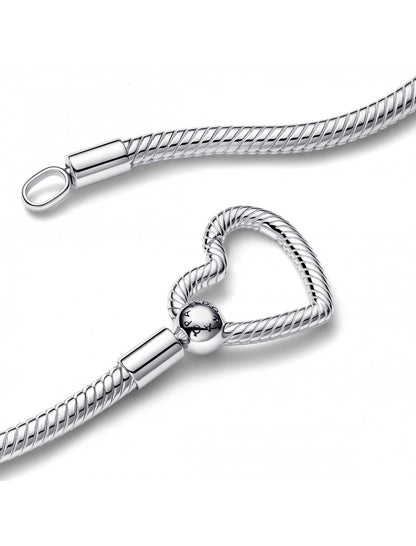 Collier chaîne serpent à fermeture cœur