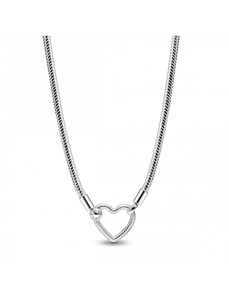 Collier chaîne serpent à fermeture cœur