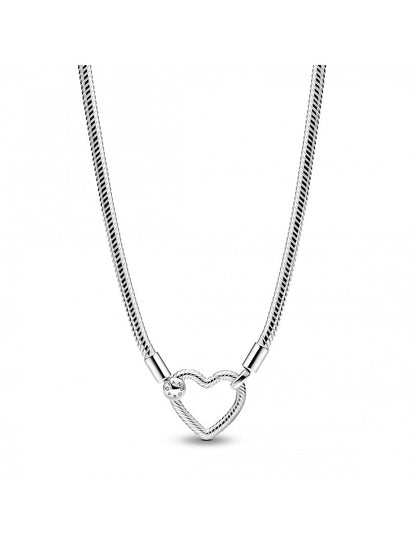 Collier chaîne serpent à fermeture cœur