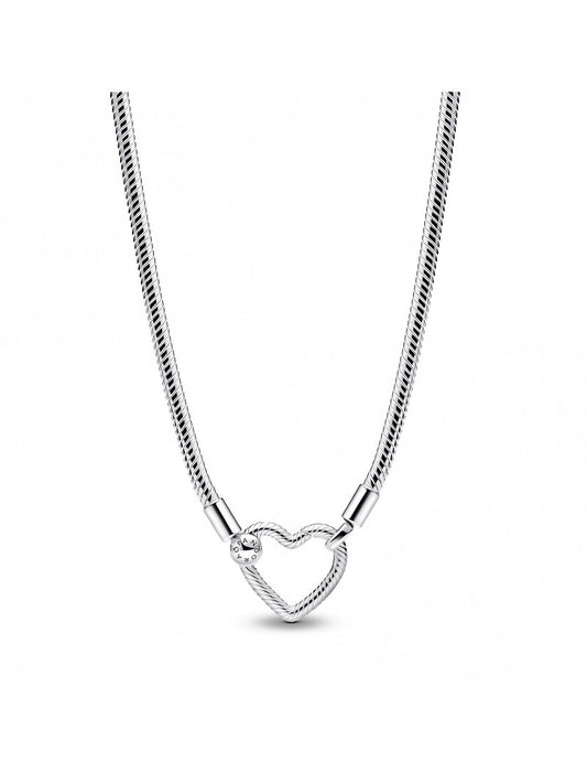 Collier chaîne serpent à fermeture cœur