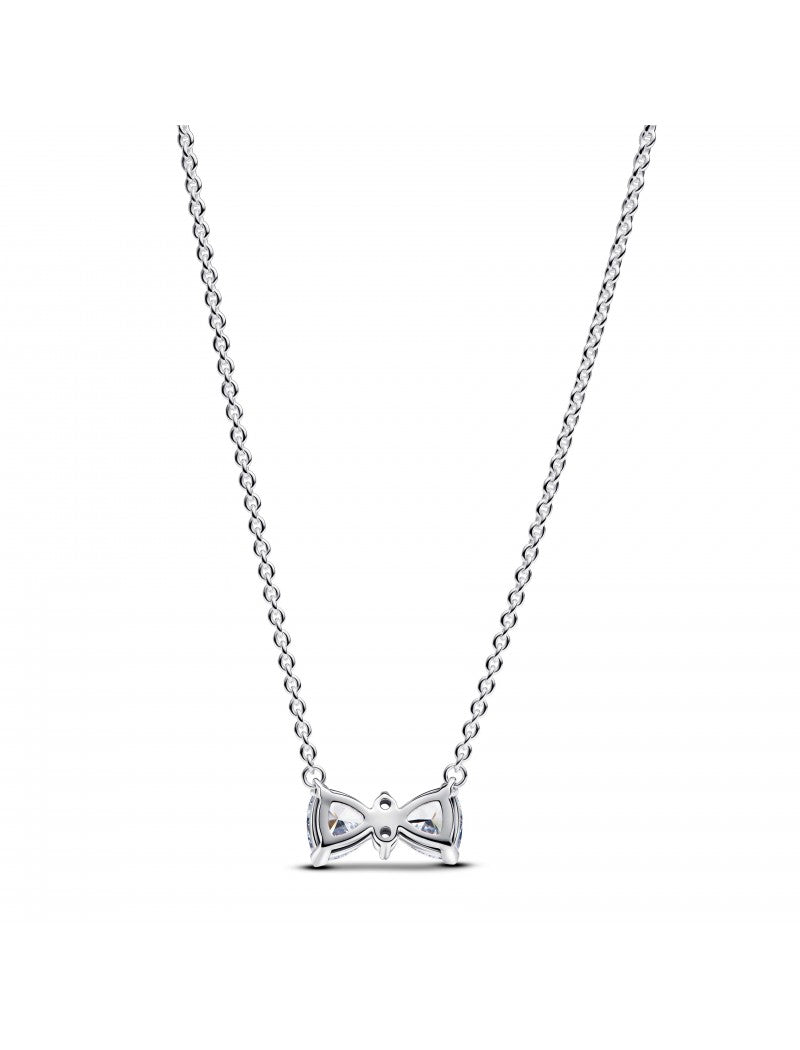 Collier nœud en argent sterling avec zircons cubiques transparents