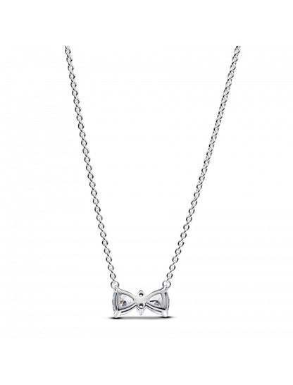 Collier nœud en argent sterling avec zircons cubiques transparents